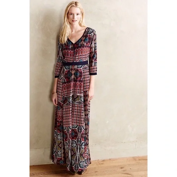 anthro maxi dresses One dress, three oh-so-lovely looks!  Link in bio to shop the Somerset Dress. @caitlynwarakomski #ADressForEvery #SpringStyle#MaxiDress NWT Anthro Tatiana Embellished Tiered